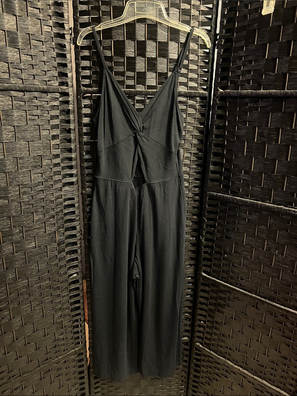 Hollister size L deep navy blue Spaghetti Strap Jumpsuit with Twist Front